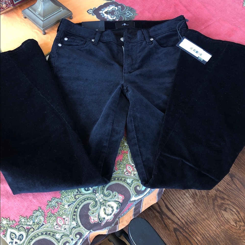 NWT 7 for all mankind blacks twisted Dojo corduroy jeans